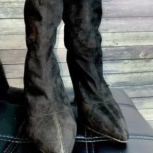 Women’s BooHoo Pointed Toe Stiletto Sock Boots (Women’s-6)